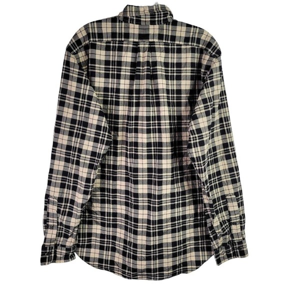 Polo Ralph Lauren Oxford Shirt Men's Large Black Cream Plaid LS Button Down - Picture 3 of 9